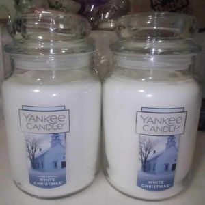 Yankee Candle White Christmas Large Jar Candles 22oz Lot of 2 Jars NEW